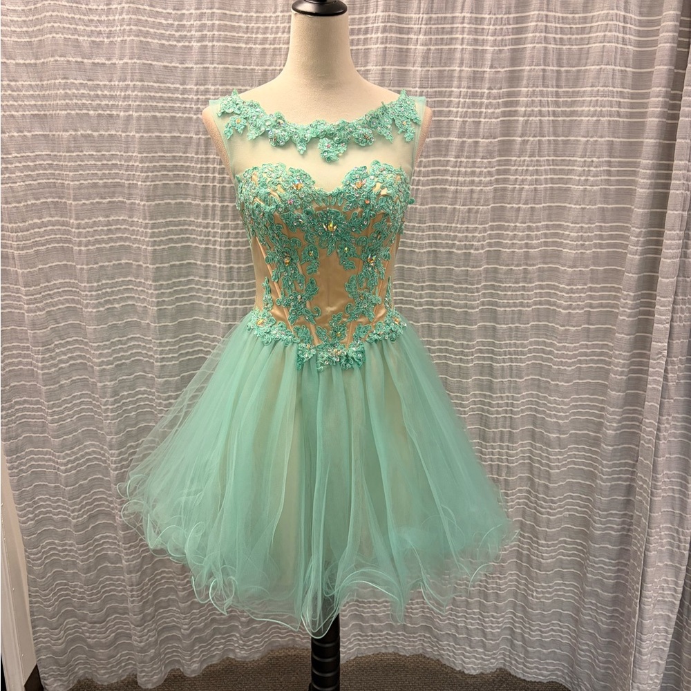 Elie Tahari Mint Green Lace Mini Dress